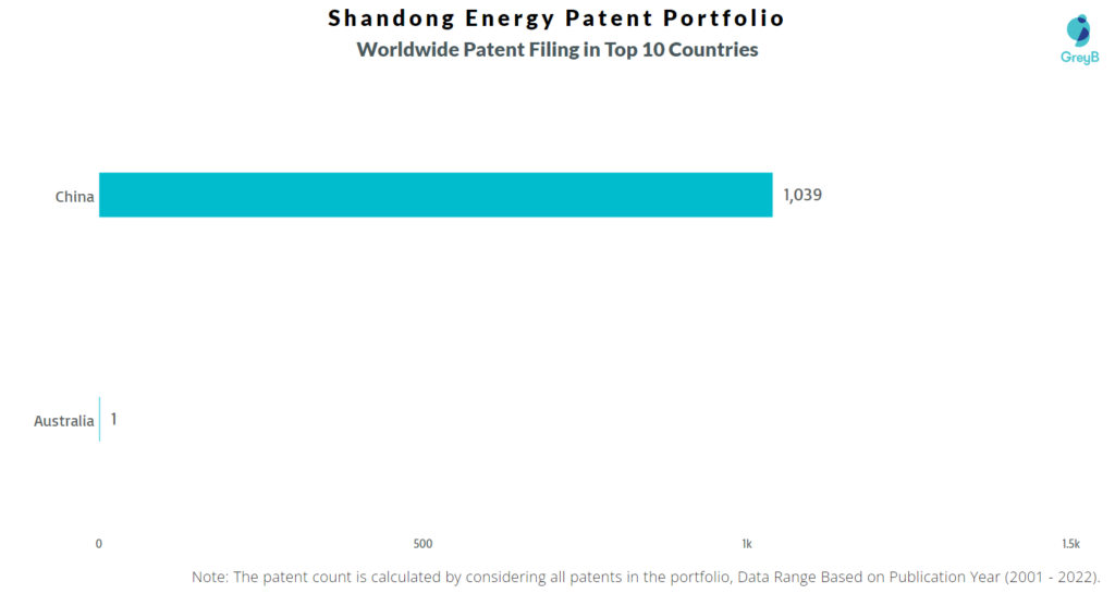 Shandong Energy Worldwide Filing in Top 10 Countries