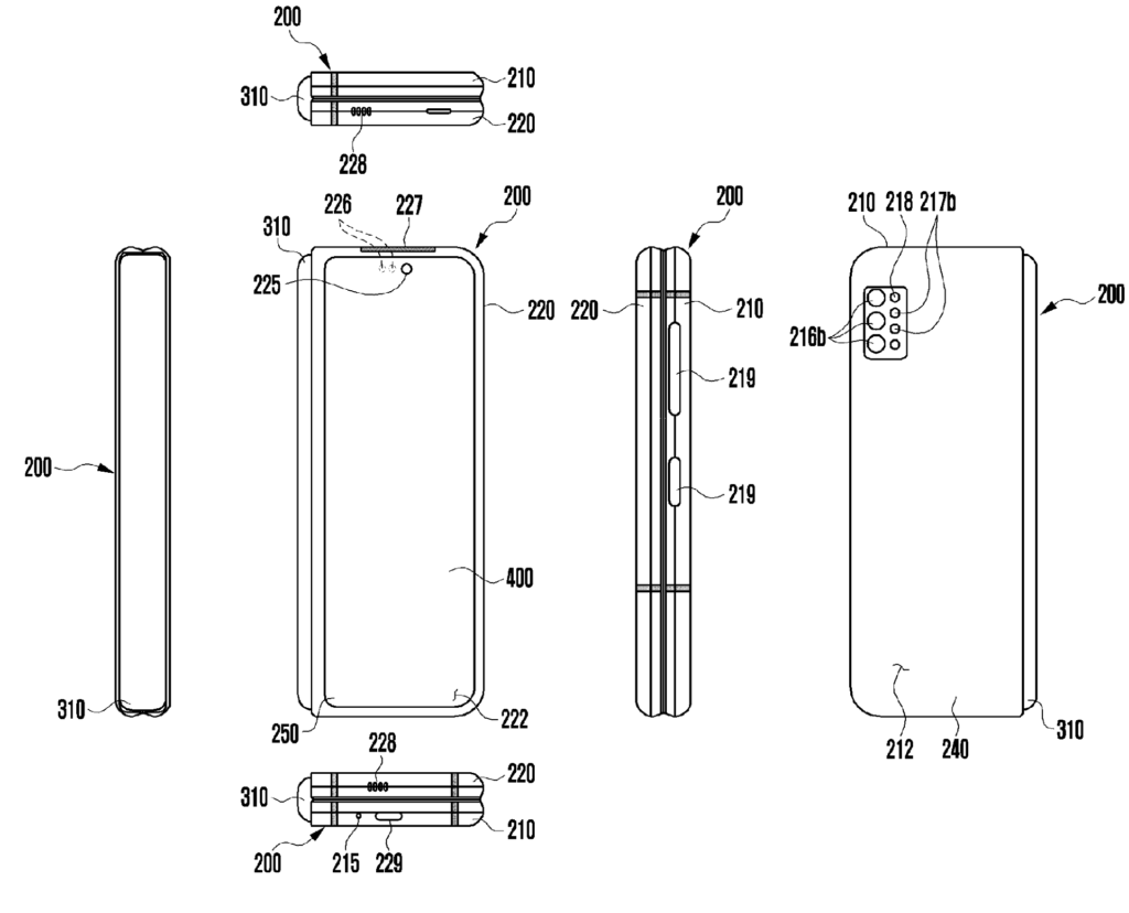 Samsung 360 degree foldable device in folded state