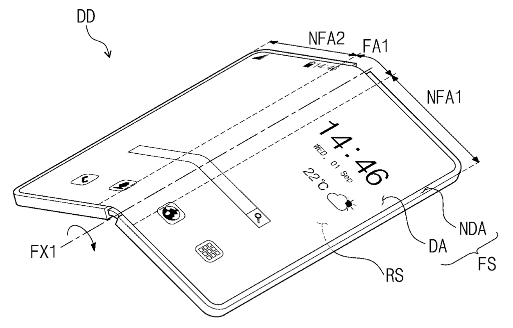 Samsung Flex In & Out Display device in process of outward folding