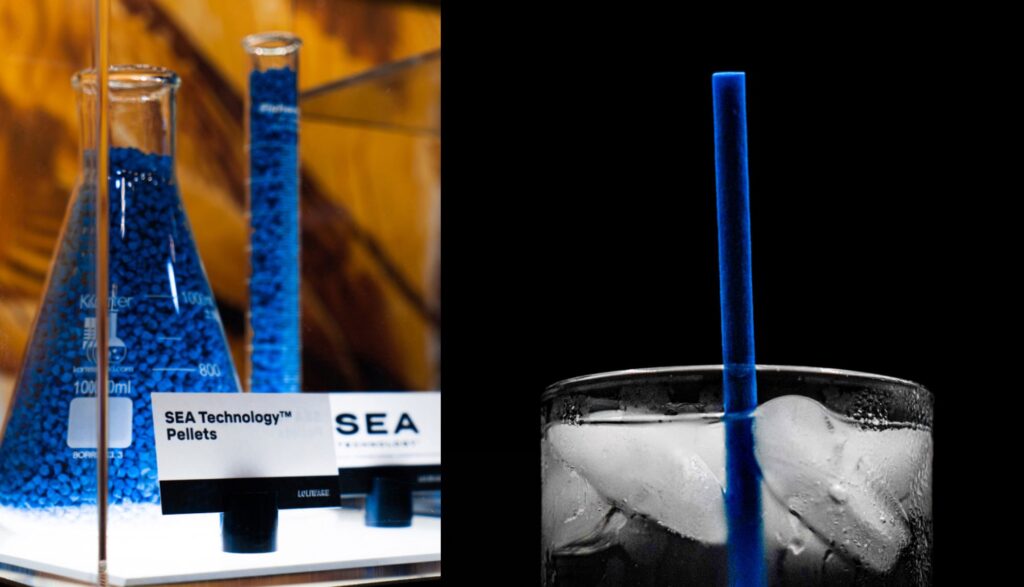 Loliware SEA technology pellets and Blue Carbon Straw