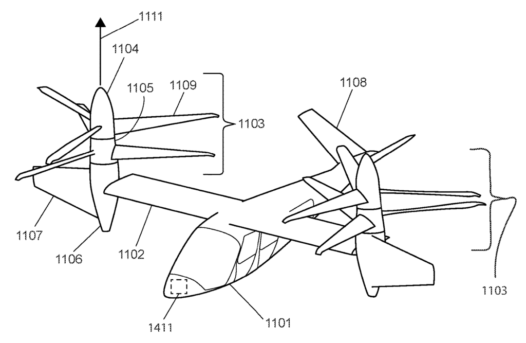 Illustration of VTOL aircraft in hover