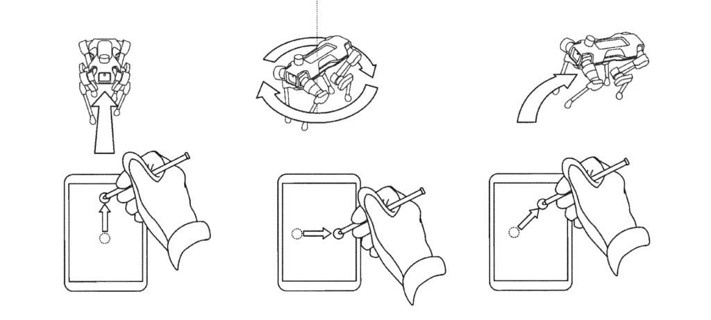 Schematic of how a user command on a touch sensitive screen for robot to function  autonomously