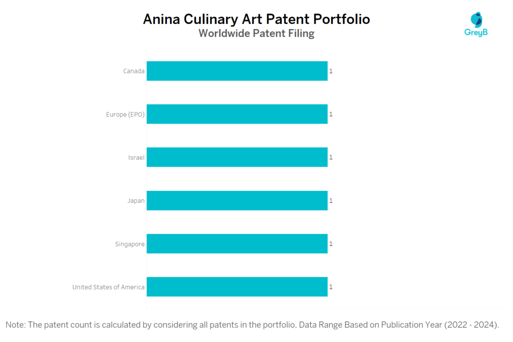 Anina Culinary Art Worldwide Patent Filing