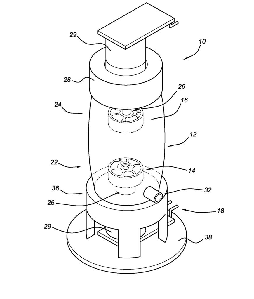 Depiction of an apparatus for culturing muscle tissue