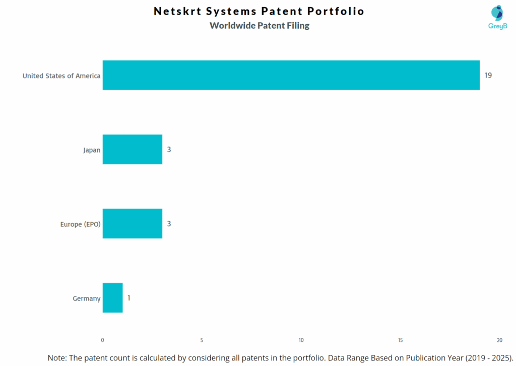 Netskrt Systems Worldwide Patent Filing Trend